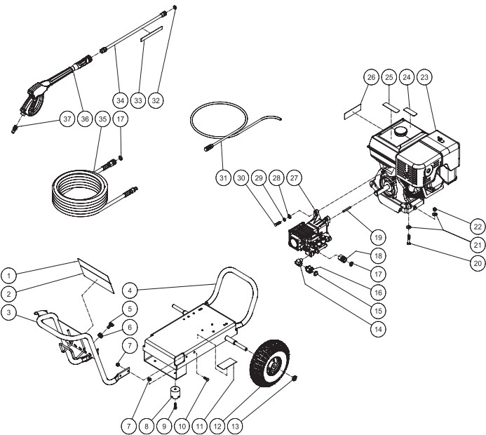 MITM WP-4000-4MHB pressure washer parts and manual